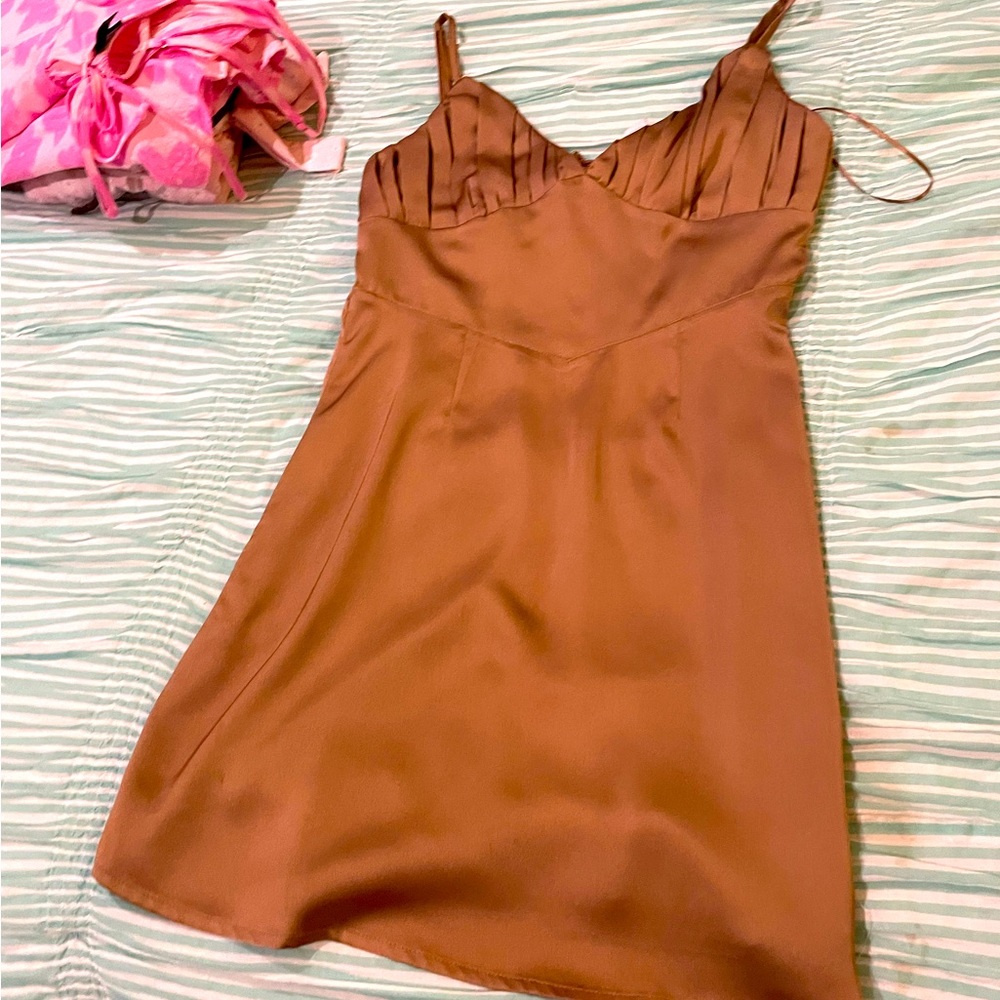 Brown Tillys Silk Dress